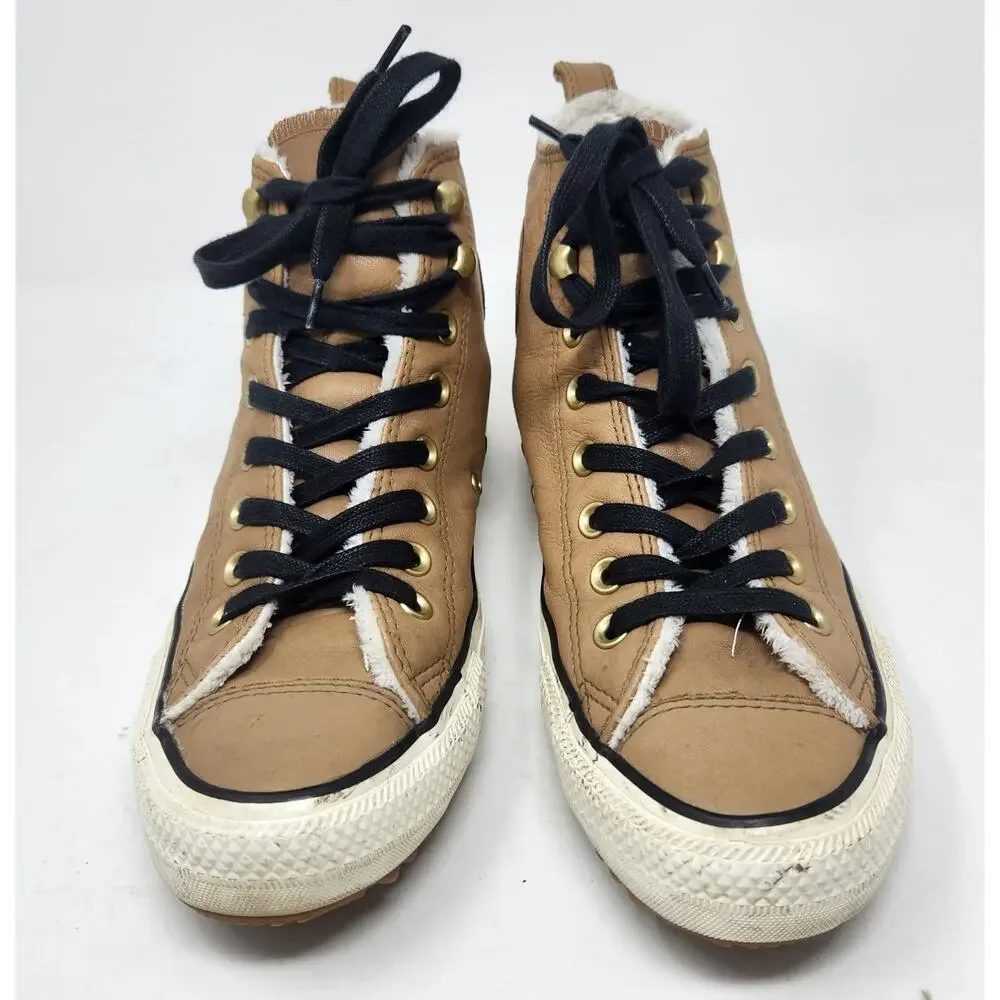 Converse All Star Sherpa Lined Leather Hiker Shoe 162479C Sz Men’s 7 Women’s 9